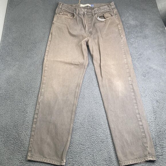 Vintage GAP Jeans Mens 38x34 Gray Easy Fit Straight Leg Denim Pants 90s Classic - Picture 1 of 12